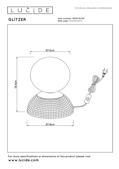 Lucide GLITZER - Table lamp - Ø 14 cm - 1xG9 - Silver